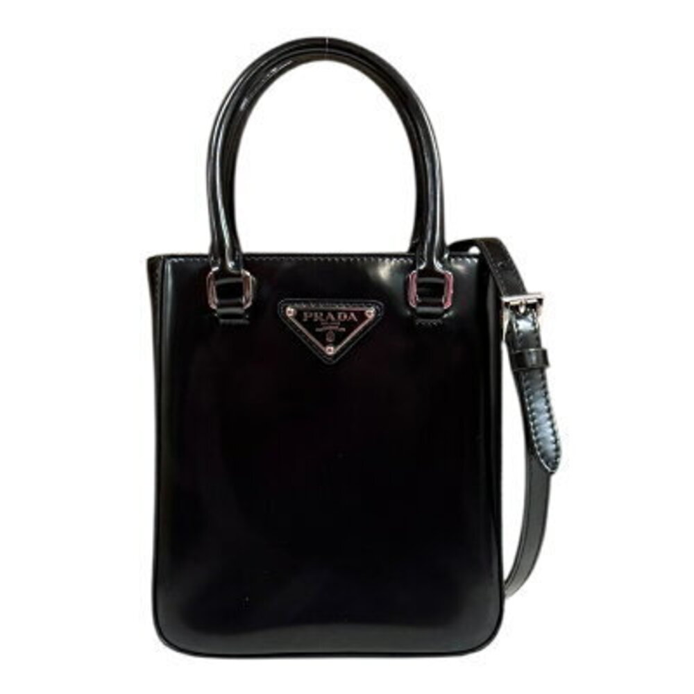 Prada brushed leather tote Shoulder Bag black